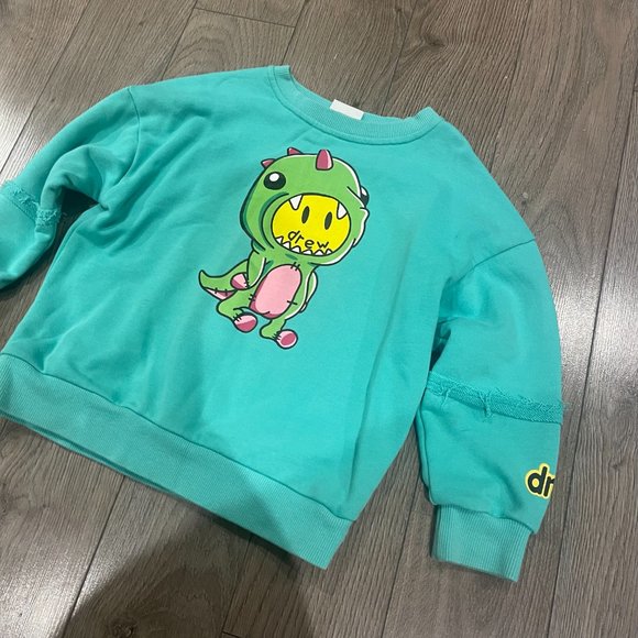 Kids Deconstructed Crewneck Dinosaur Sz 5-6Y - Picture 3 of 5